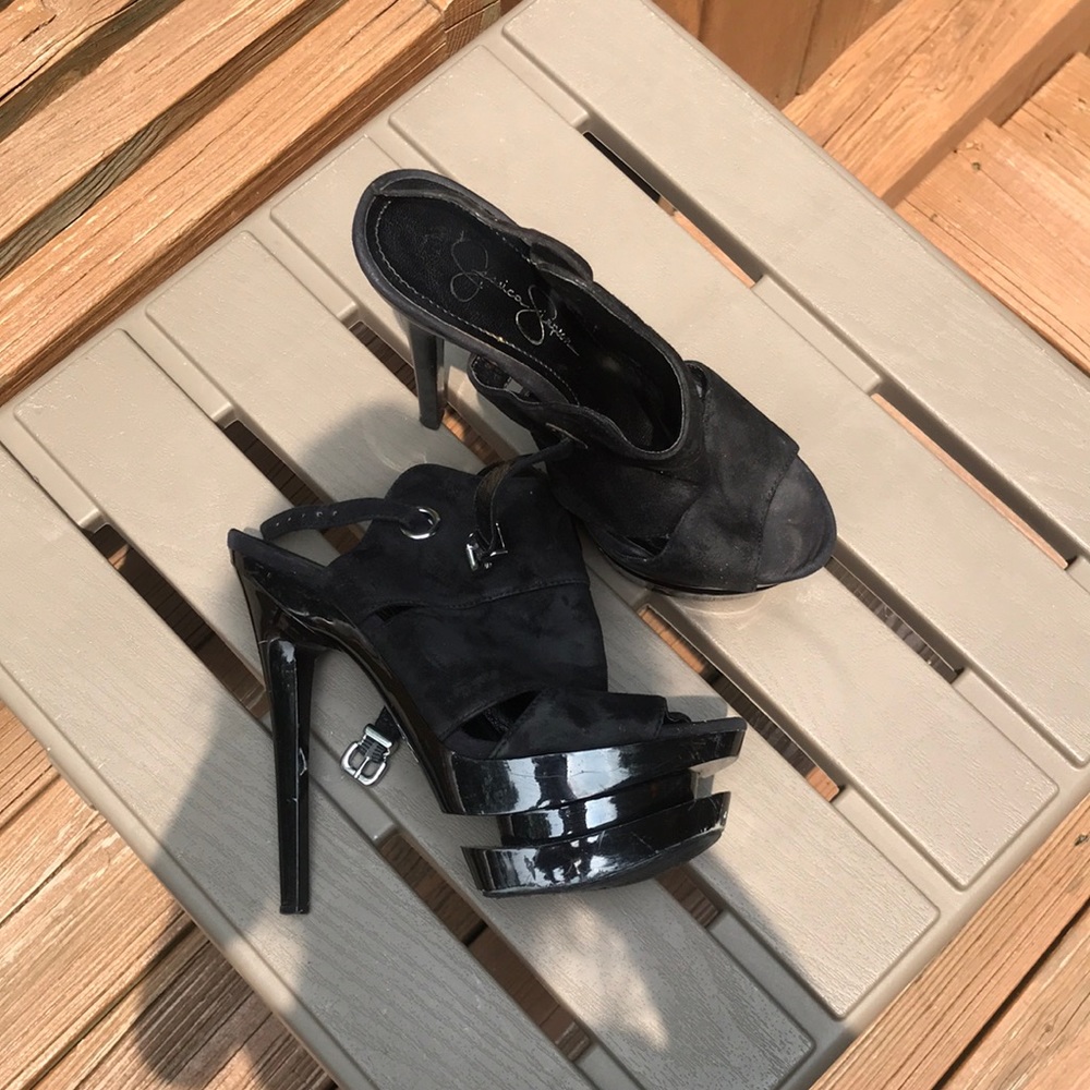 Jessica Simpson Black Platform Heels